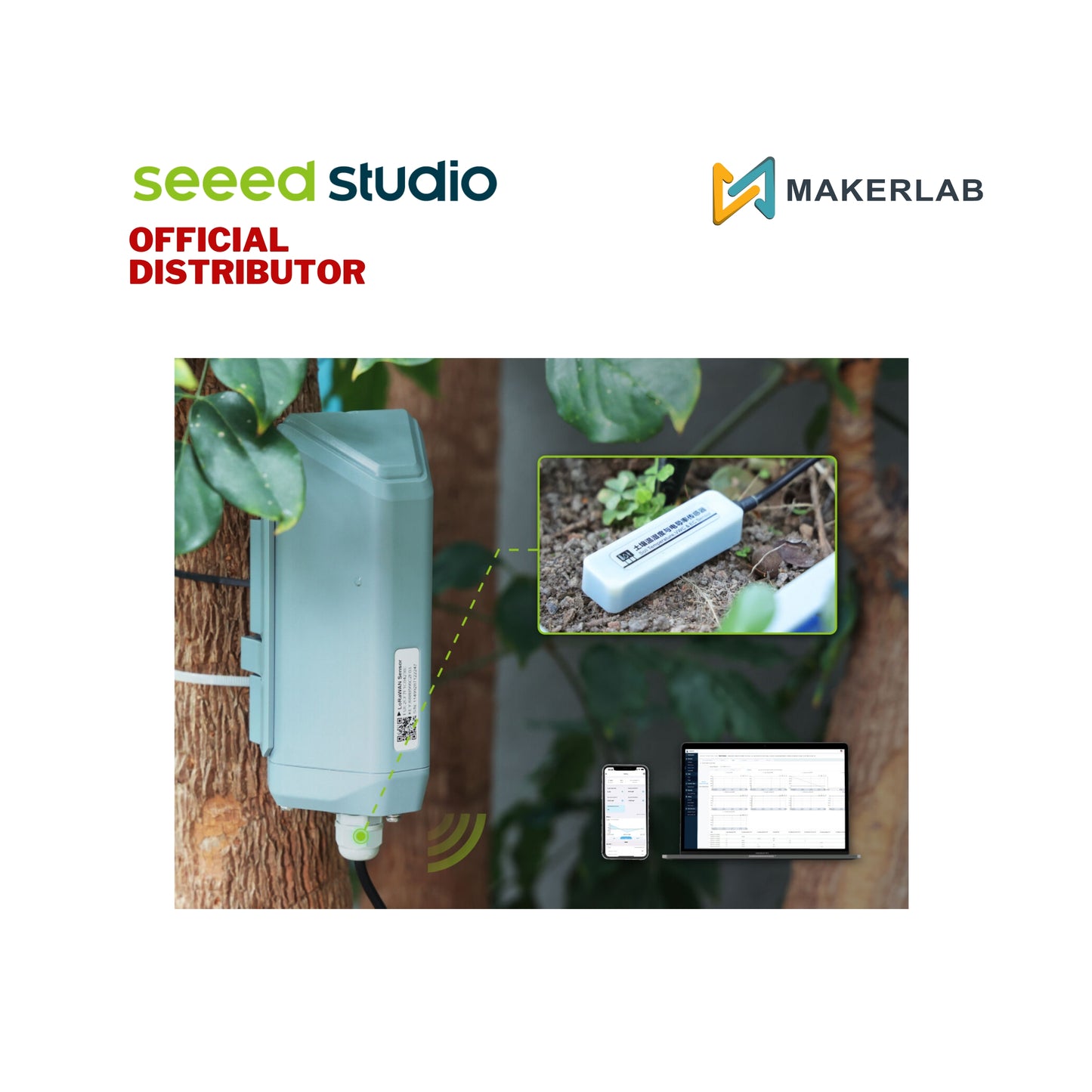 Seeed Studio SenseCAP S2108 Soil Moisture, Temperature and Pore EC Sensor