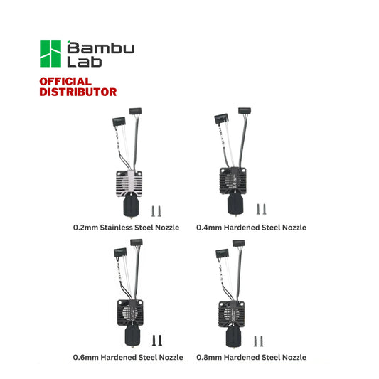 Bambu Lab X1E Complete Hotend Assembly with Nozzle