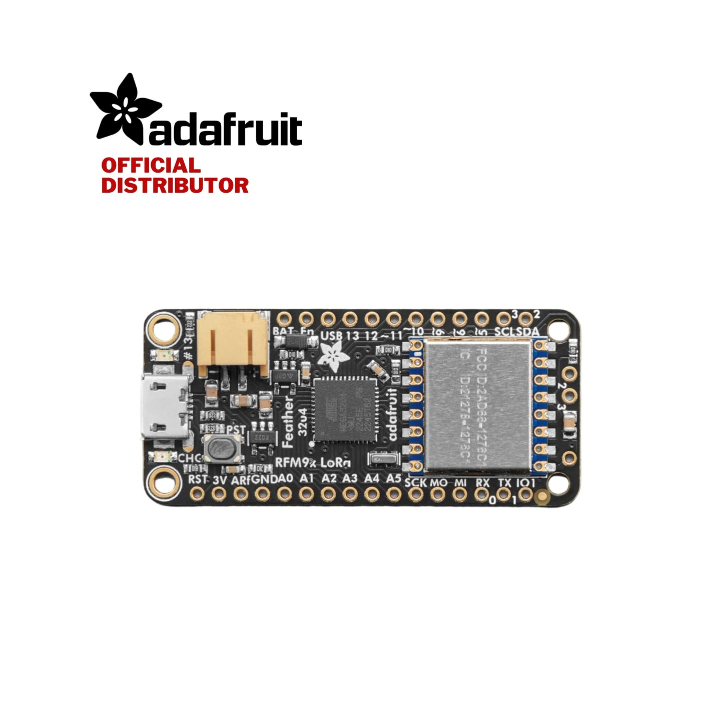 Adafruit Feather 32u4 RFM95 LoRa Radio- 868 or 915 MHz - RadioFruit