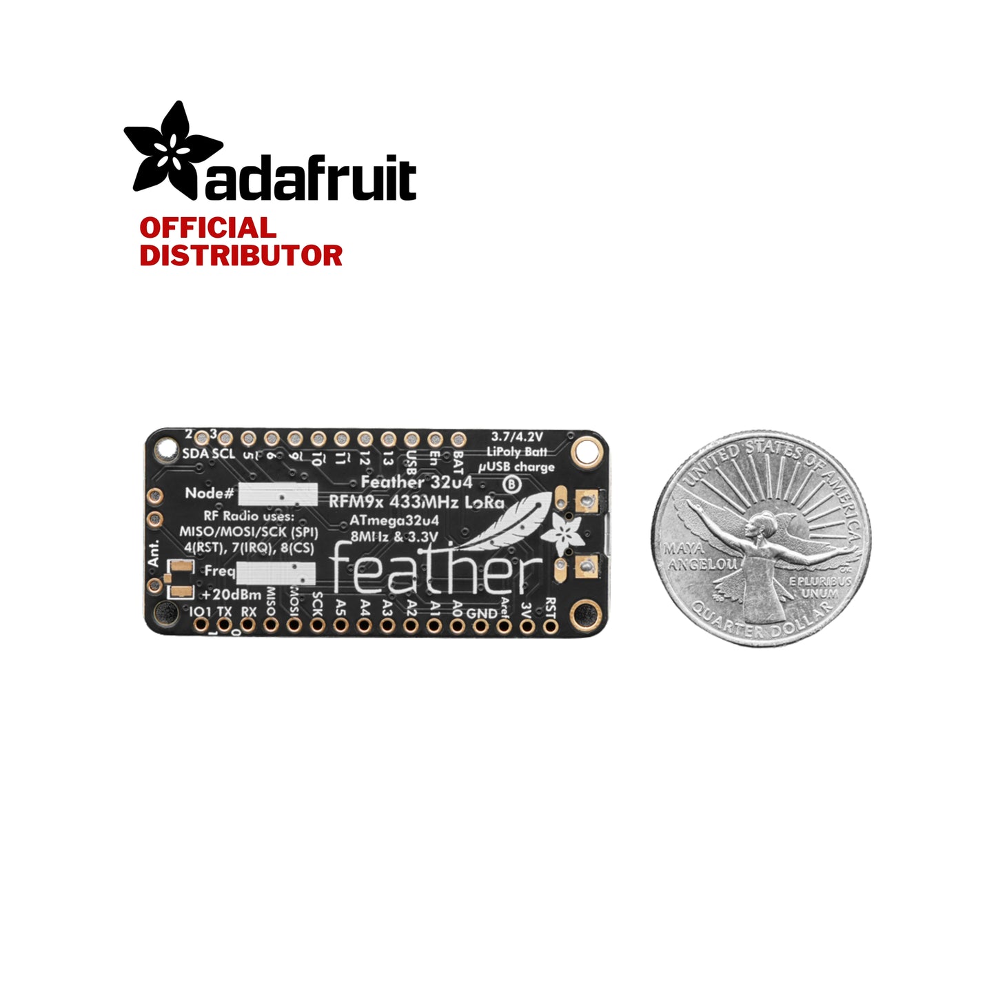 Adafruit Feather 32u4 RFM96 LoRa Radio - 433MHz