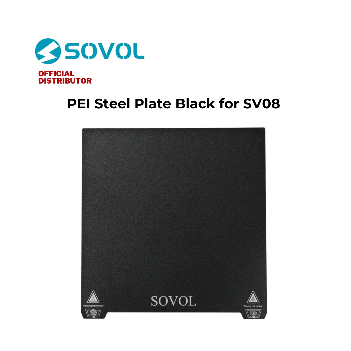 Sovol PEI Steel Plate Black 355x355mm for SV08 3D Printer