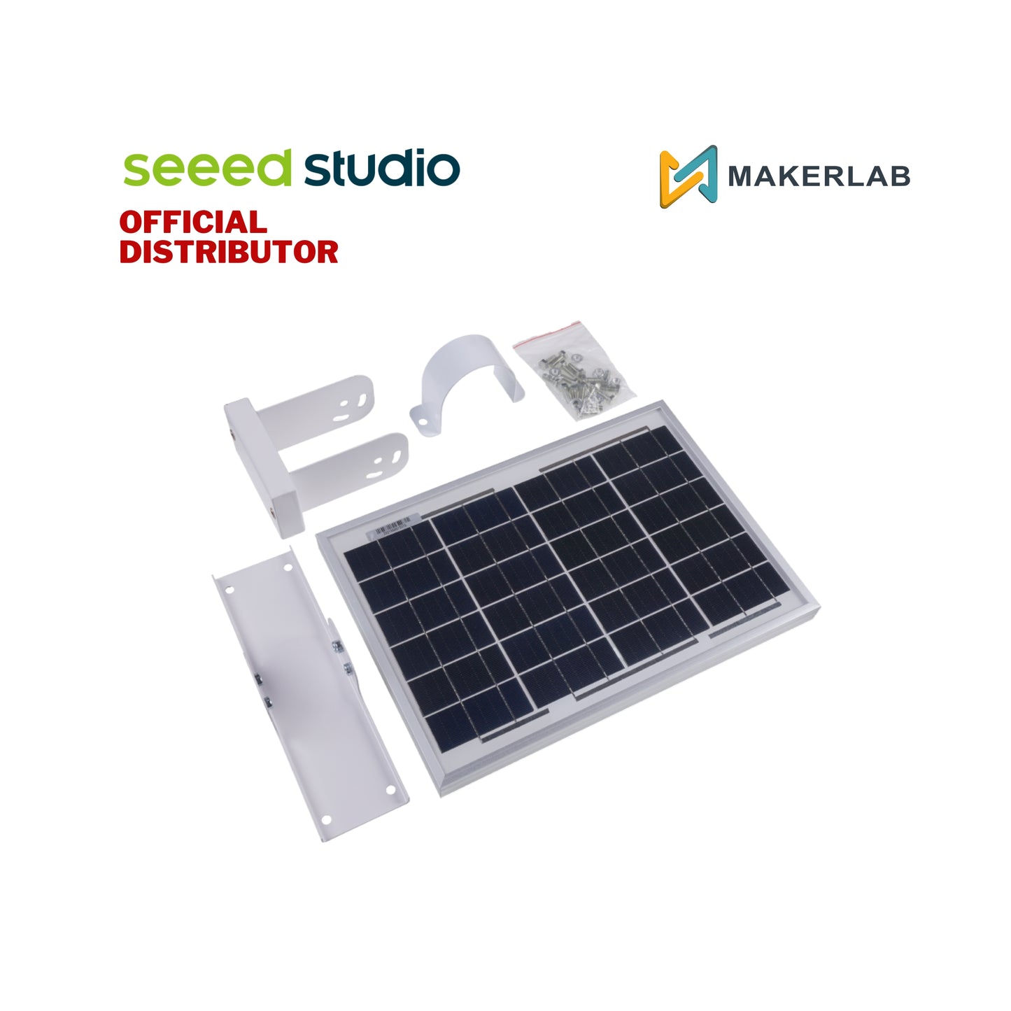 Seeed Studio High-efficiency Waterproof PV-12W Solar Panel, w/ Brackets for Easy Installation