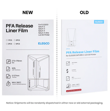 Elegoo 5pcs PFA Release Liner Film for all Saturn 3D Printer