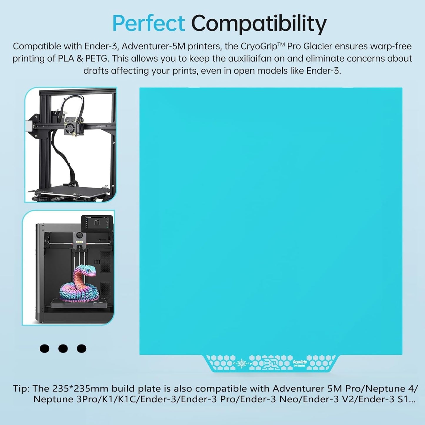 BIQU CryoGrip Pro Glacier Buildplate for Ender 3 Series