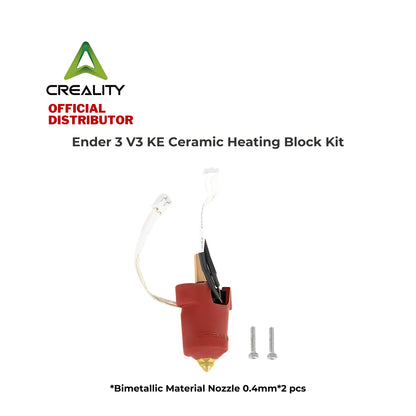 Creality Ender 3 V3 KE 3D Printer Ceramic Heating Block Kit（Bimetallic Material Nozzle 0.4mm)