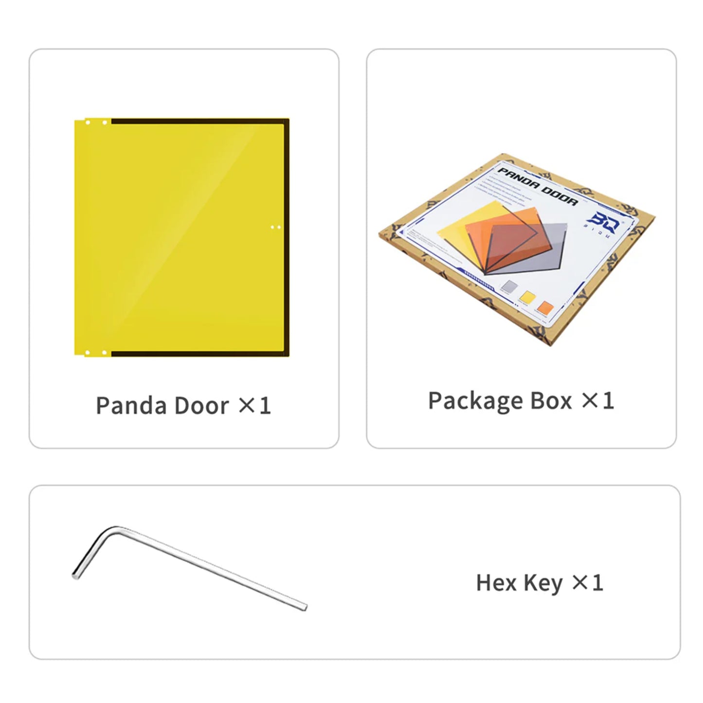 BIQU Panda Door PC Upgrade Panel for Bambu Lab P1/X1 3D Printer - Yellow and Black