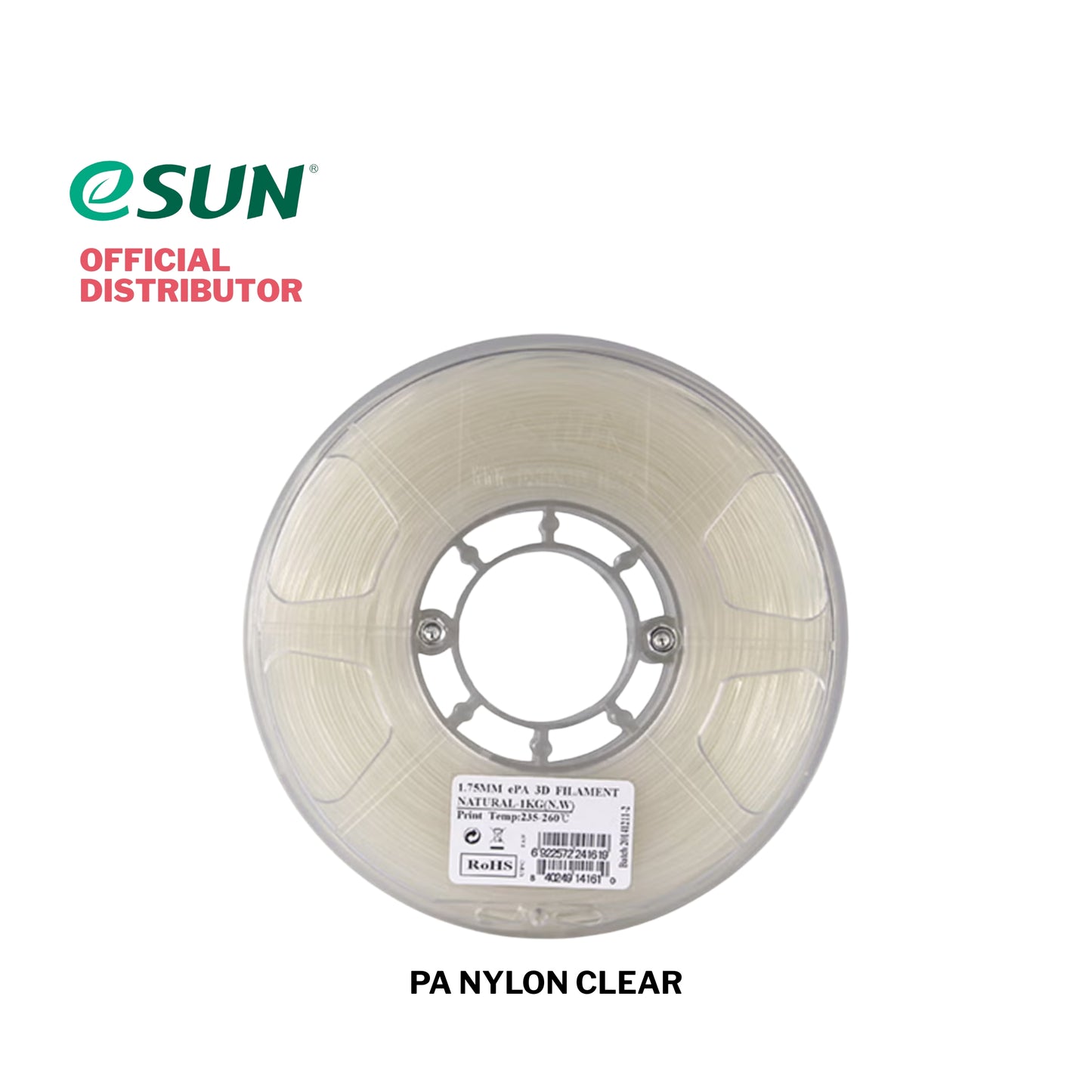 eSUN ePA Nylon Clear 3D Printer Filament 1.75mm 1KG