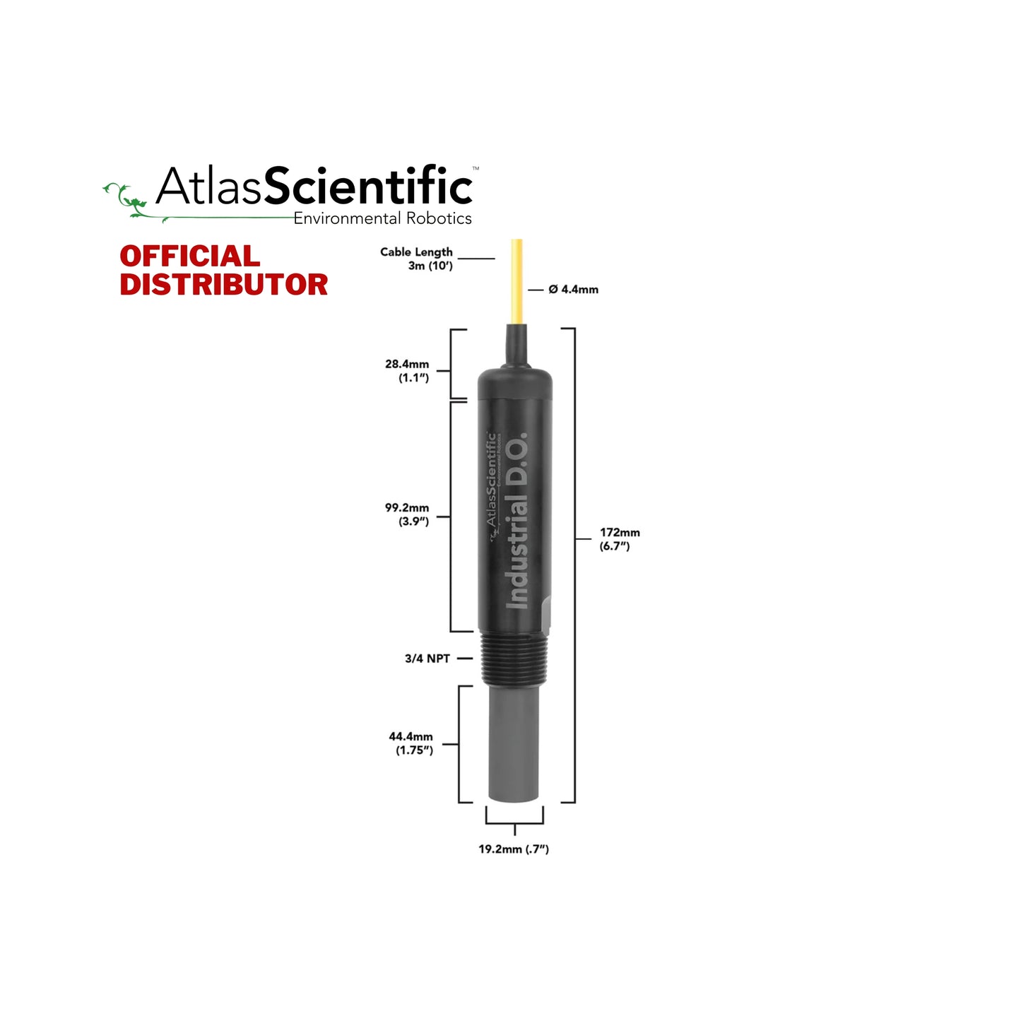 Atlas Scientific Industrial Dissolved Oxygen Probe | ENV-50-DO