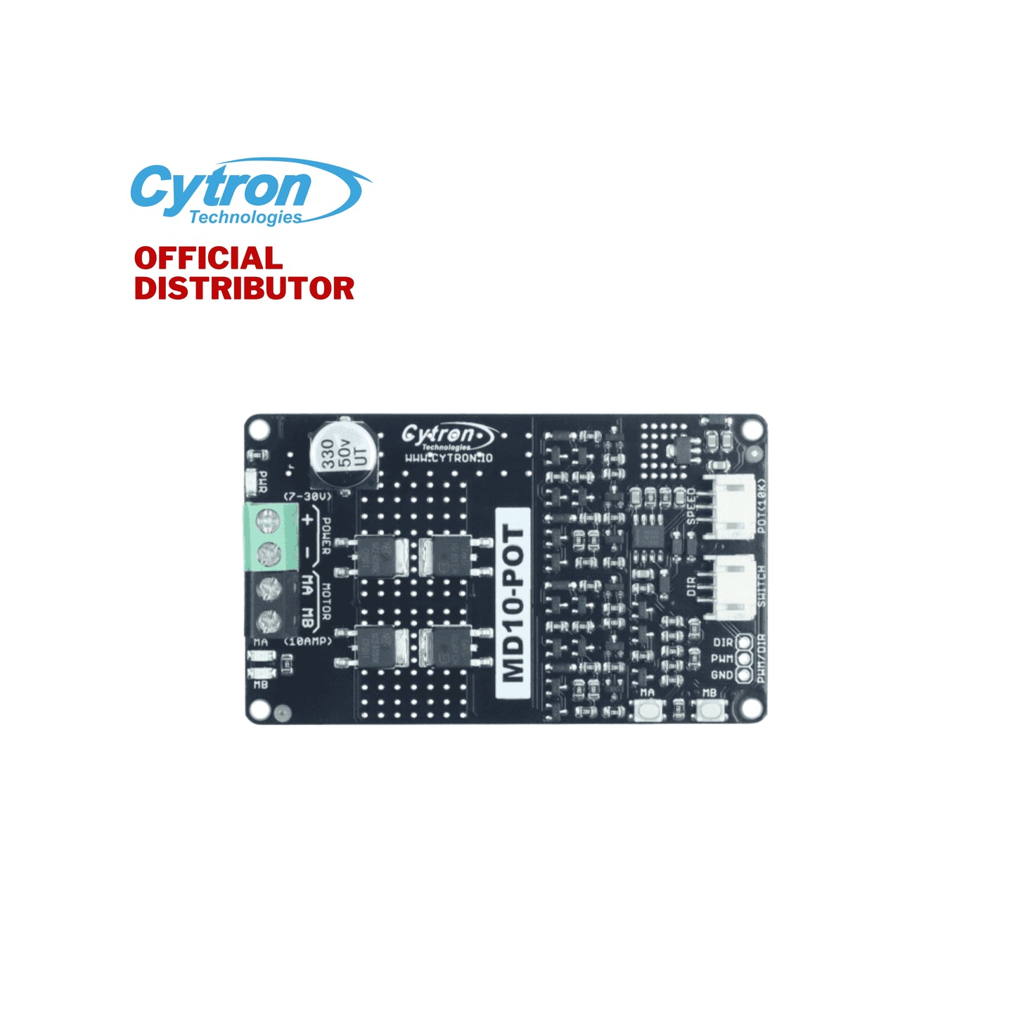 Cytron 10 Amp 7V-30V Potentiometer & Switch Control DC Motor Driver