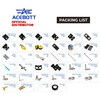 ACEBOTT ESP32 Smart Car Starter Kit