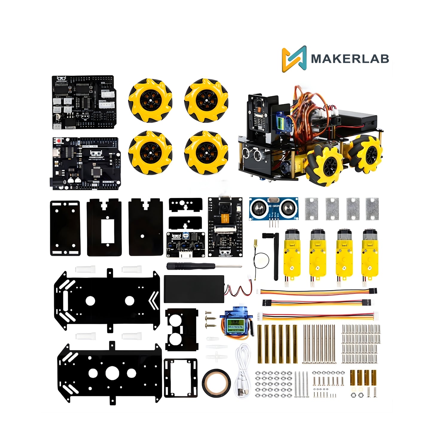 Makerlab ESP32 CAM Mecanum Smart Robot Car Kit