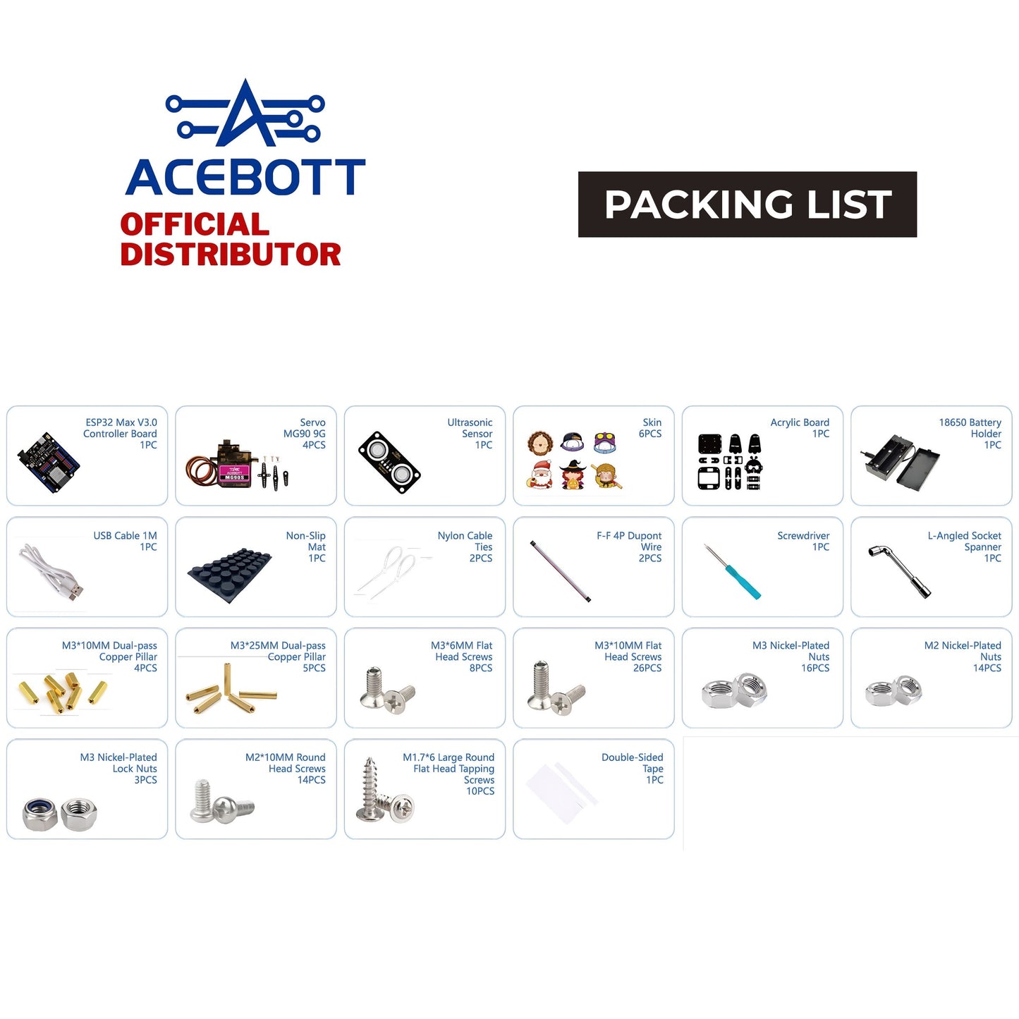 ACEBOTT ESP32 Bionic Biped Robot Kit