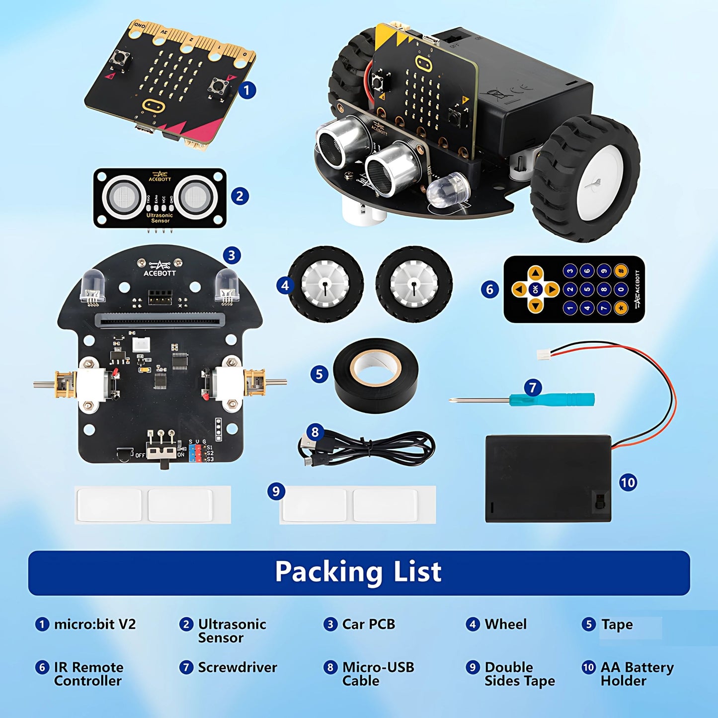 ACEBOTT micro:bit TinkerBott Robot Car Kit