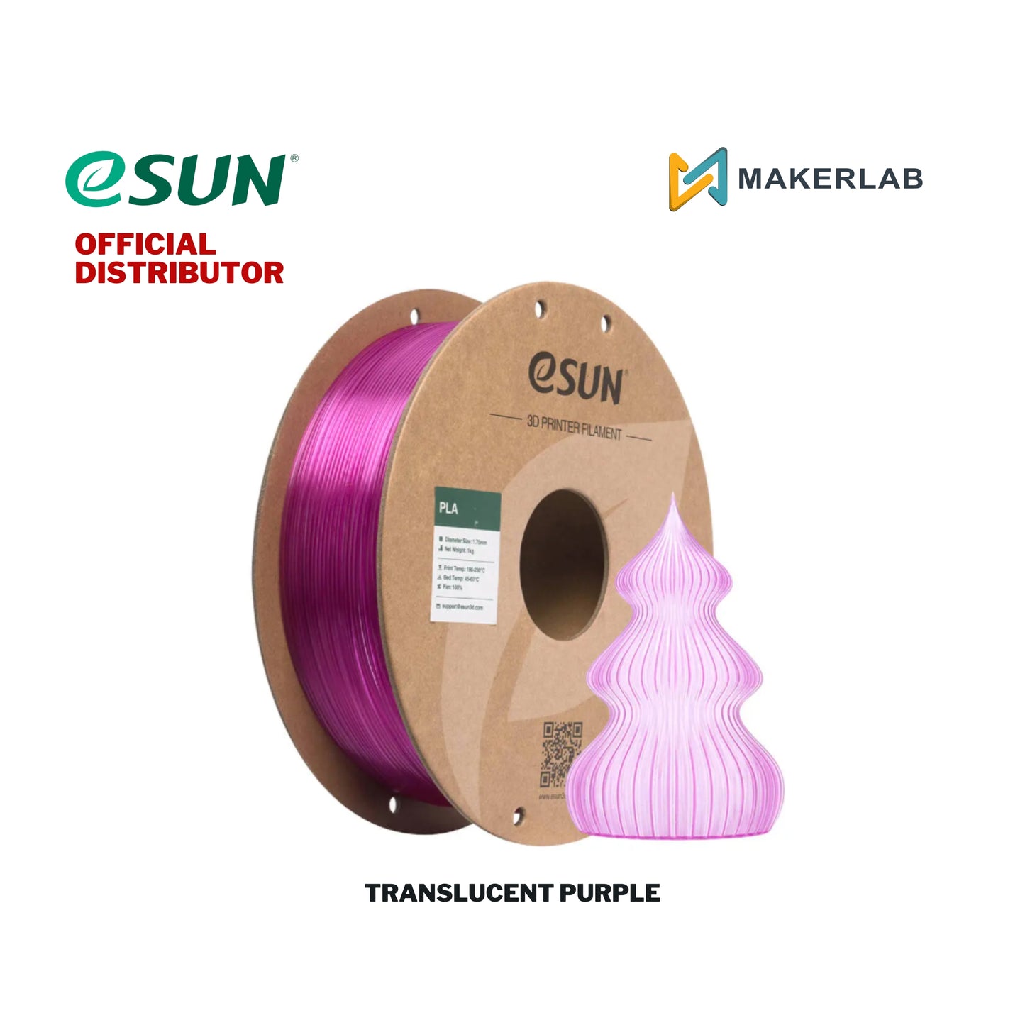 eSUN PLA Translucent 3D Printer Filament 1.75mm 1KG