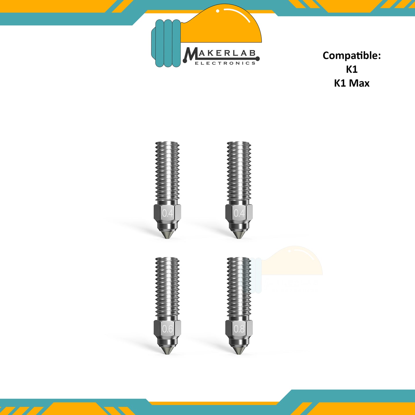 Creality K1 Nozzle Kit Copper Alloy Nozzles and Hardened Steel Nozzles Bi-Metallic Compatible K1 / K1 Max / CR-M4 High Flow Nozzle Kit 3D Printer