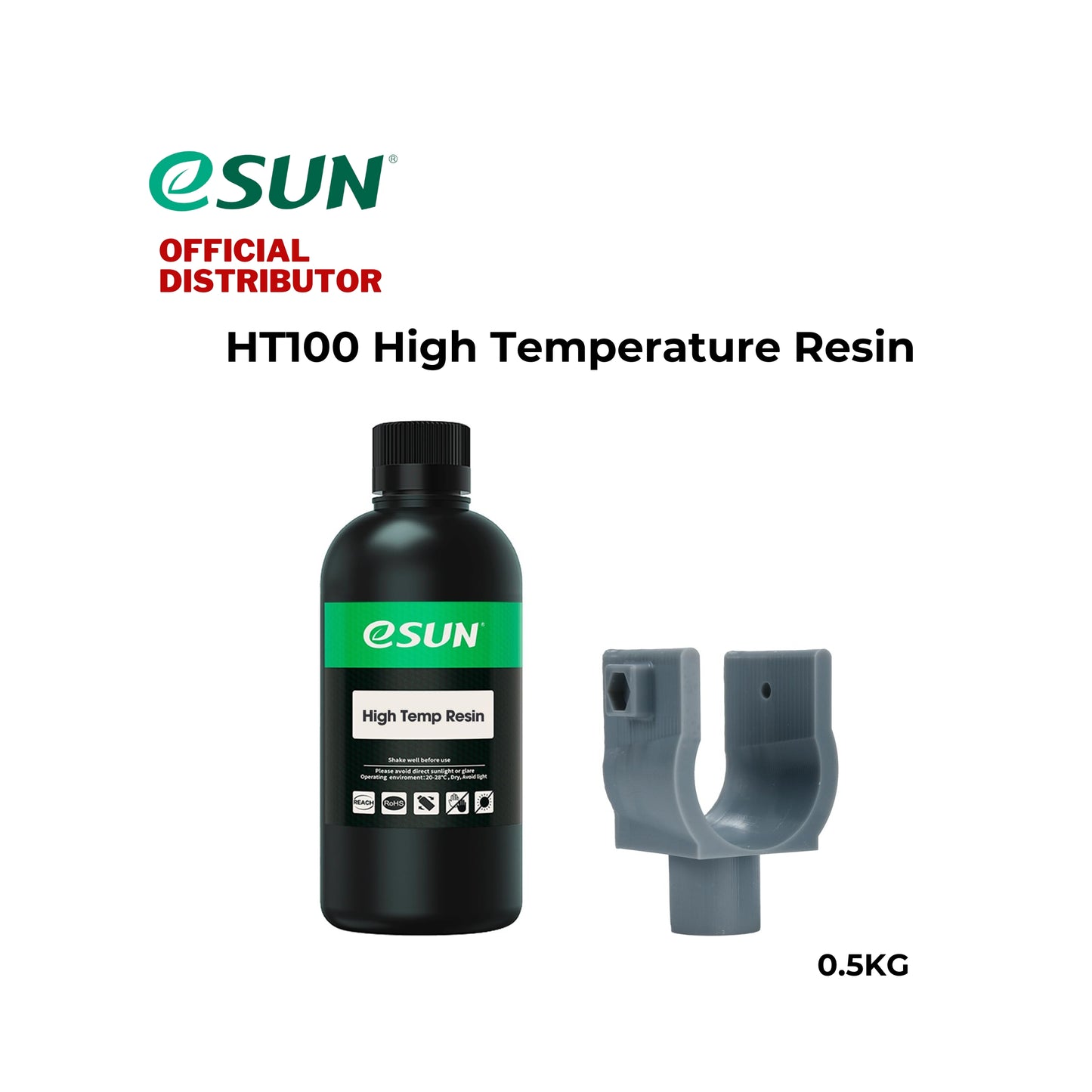 Esun HT100 High Temperature Magpie Grey 3D Printer Resin