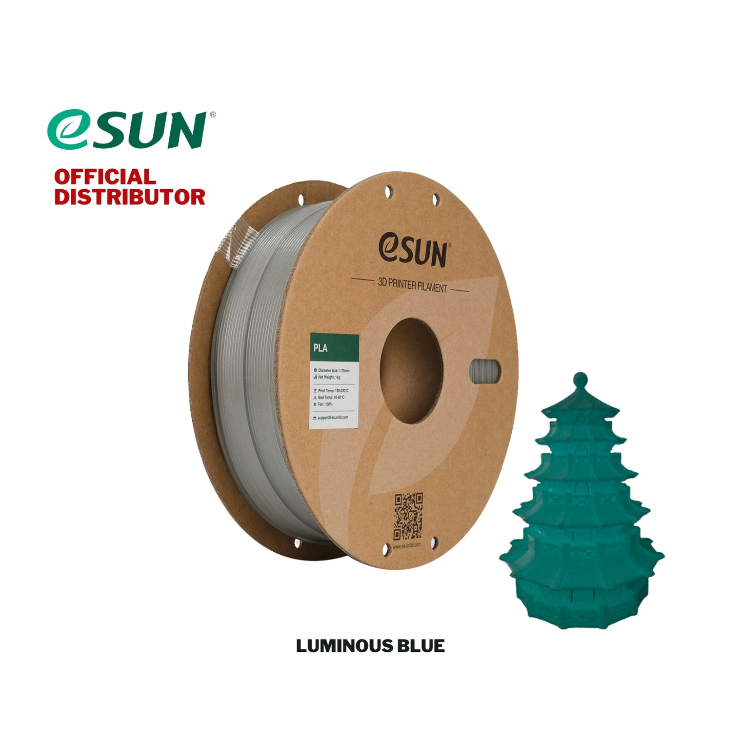 eSUN PLA Luminous 3D Printer Filament 1.75mm 1KG