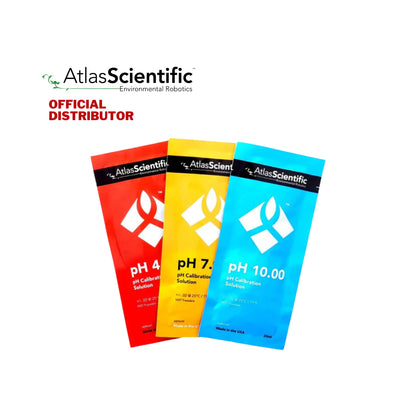 Atlas pH 10.00 pH 7.00 pH 4.00 Calibration Solution Pouch High accuracy calibration solutions